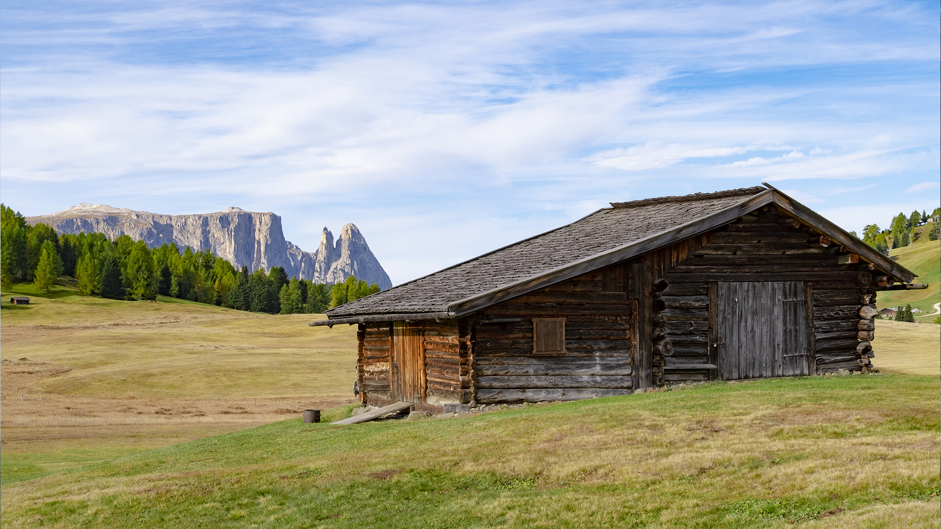 Un rifugio alpino sull'Alpe di Siusi