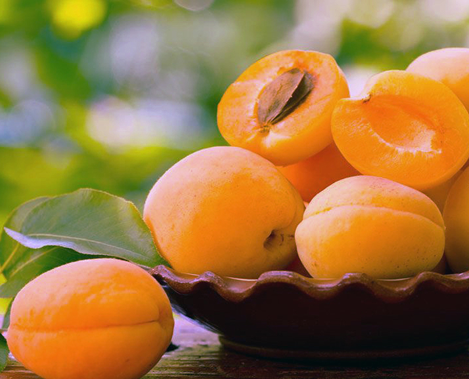 Belle albicocche fresche, pronte da mangiare
