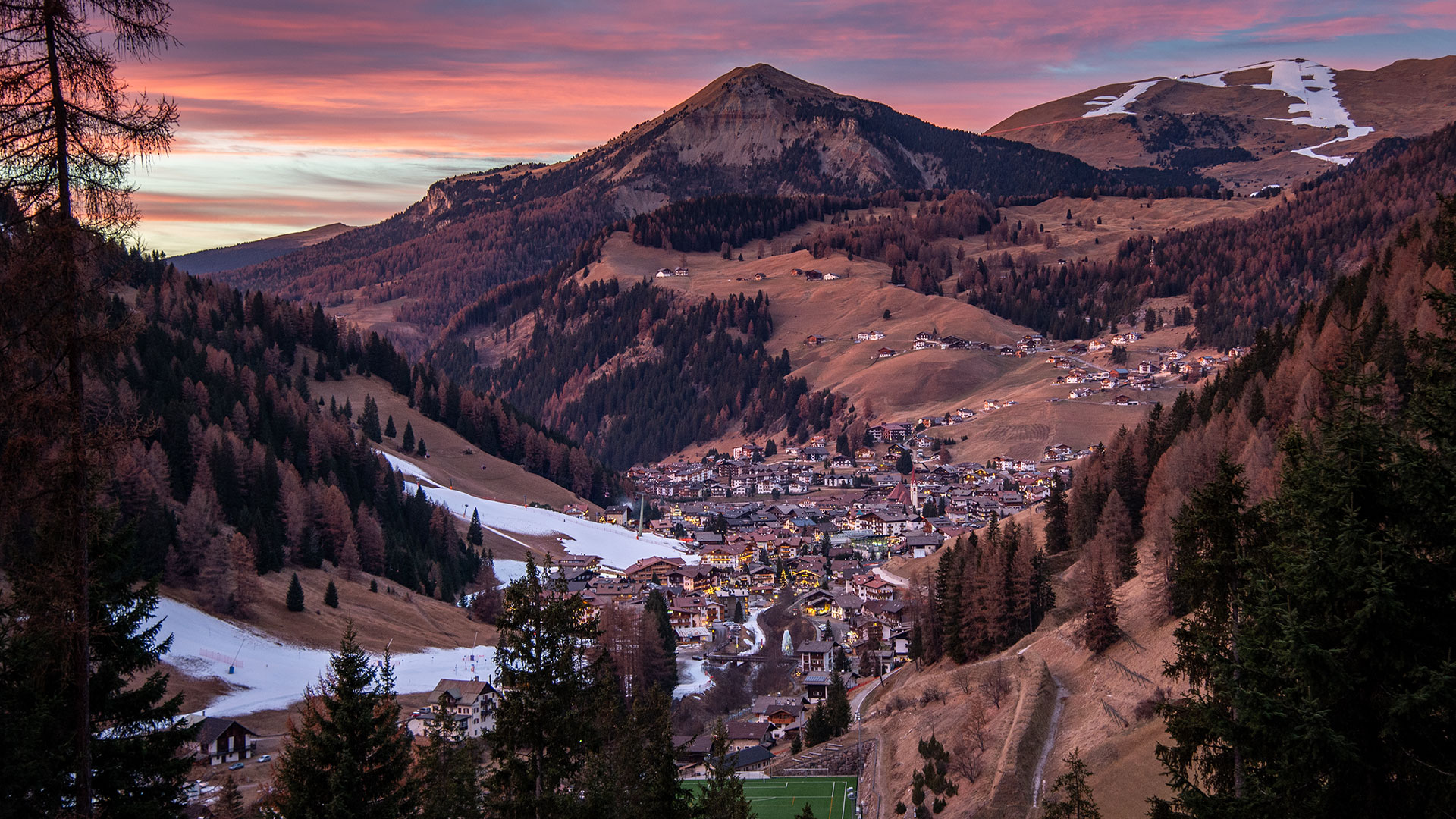 tramonto selva gardena